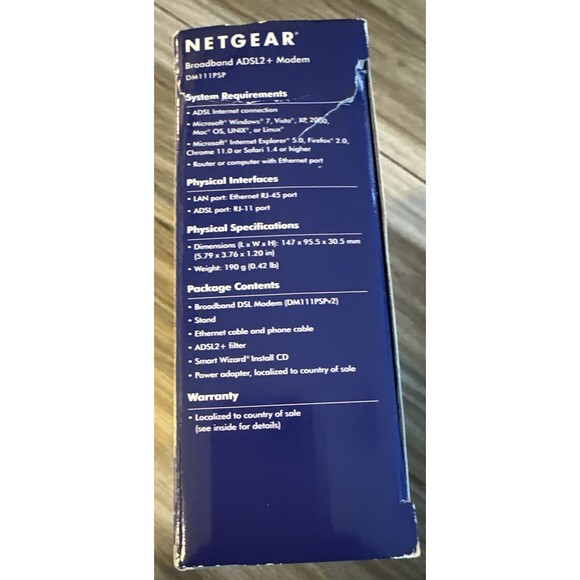 Broadband  NETGEAR DM111PSP-100NAS Wired Single Ethernet Port ADSL2 Plus Modem - Picture 6 of 6